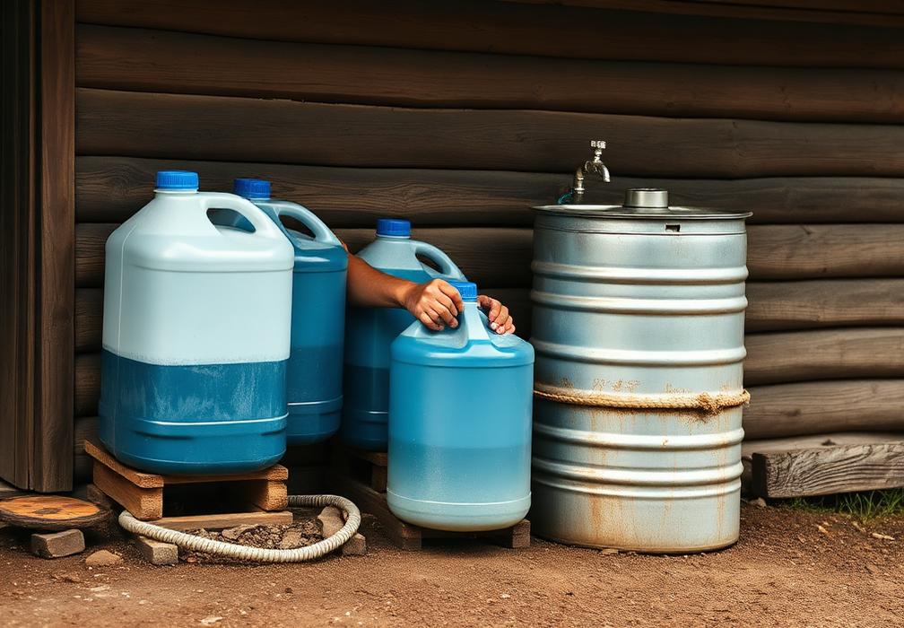 Prepared household water storage containers